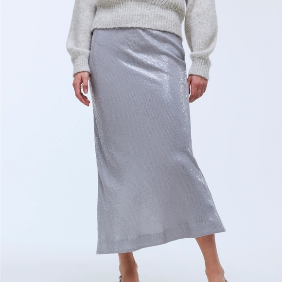 ⭐️HP⭐️ NWT Madewell Sequins Midi Skirt - Picture 2 of 8